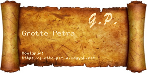 Grotte Petra névjegykártya