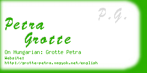 petra grotte business card